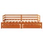 vidaXL Tagesbett Ausziehbar mit Schubladen 90x190 cm Massivholz Kiefer vidaXL Tagesbett Ausziehbar mit Schubladen 90x190 cm Massivholz Kiefer