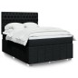vidaXL Boxspringbett mit Matratze Schwarz 140x190 cm Stoff vidaXL Boxspringbett mit Matratze Schwarz 140x190 cm Stoff
