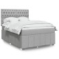vidaXL Boxspringbett mit Matratze Hellgrau 140x190 cm Stoff vidaXL Boxspringbett mit Matratze Hellgrau 140x190 cm Stoff