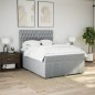 vidaXL Boxspringbett mit Matratze Hellgrau 140x190 cm Stoff vidaXL Boxspringbett mit Matratze Hellgrau 140x190 cm Stoff
