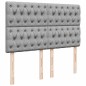 vidaXL Boxspringbett mit Matratze Hellgrau 140x190 cm Stoff vidaXL Boxspringbett mit Matratze Hellgrau 140x190 cm Stoff