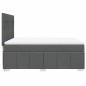 vidaXL Boxspringbett mit Matratze Dunkelgrau 140x190 cm Stoff vidaXL Boxspringbett mit Matratze Dunkelgrau 140x190 cm Stoff