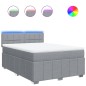 vidaXL Boxspringbett mit Matratze Hellgrau 140x200 cm Stoff vidaXL Boxspringbett mit Matratze Hellgrau 140x200 cm Stoff