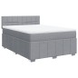 vidaXL Boxspringbett mit Matratze Hellgrau 140x200 cm Stoff vidaXL Boxspringbett mit Matratze Hellgrau 140x200 cm Stoff