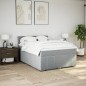 vidaXL Boxspringbett mit Matratze Hellgrau 140x200 cm Stoff vidaXL Boxspringbett mit Matratze Hellgrau 140x200 cm Stoff
