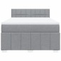 vidaXL Boxspringbett mit Matratze Hellgrau 140x200 cm Stoff vidaXL Boxspringbett mit Matratze Hellgrau 140x200 cm Stoff