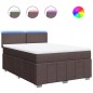 vidaXL Boxspringbett mit Matratze Dunkelbraun 140x200 cm Stoff vidaXL Boxspringbett mit Matratze Dunkelbraun 140x200 cm Stoff