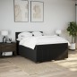 vidaXL Boxspringbett mit Matratze Schwarz 140x190 cm Stoff vidaXL Boxspringbett mit Matratze Schwarz 140x190 cm Stoff