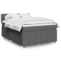 vidaXL Boxspringbett mit Matratze Dunkelgrau 140x200 cm Stoff vidaXL Boxspringbett mit Matratze Dunkelgrau 140x200 cm Stoff