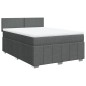 vidaXL Boxspringbett mit Matratze Dunkelgrau 140x200 cm Stoff vidaXL Boxspringbett mit Matratze Dunkelgrau 140x200 cm Stoff