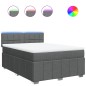 vidaXL Boxspringbett mit Matratze Dunkelgrau 140x190 cm Stoff vidaXL Boxspringbett mit Matratze Dunkelgrau 140x190 cm Stoff