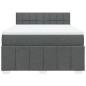 vidaXL Boxspringbett mit Matratze Dunkelgrau 140x190 cm Stoff vidaXL Boxspringbett mit Matratze Dunkelgrau 140x190 cm Stoff