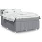 vidaXL Boxspringbett mit Matratze Hellgrau 140x190 cm Stoff vidaXL Boxspringbett mit Matratze Hellgrau 140x190 cm Stoff