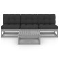 vidaXL 4-tlg. Garten-Lounge-Set mit Kissen Kiefer Massivholz vidaXL 4-tlg. Garten-Lounge-Set mit Kissen Kiefer Massivholz