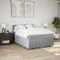 vidaXL Boxspringbett mit Matratze Hellgrau 140x190 cm Stoff vidaXL Boxspringbett mit Matratze Hellgrau 140x190 cm Stoff