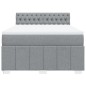 vidaXL Boxspringbett mit Matratze Hellgrau 140x190 cm Stoff vidaXL Boxspringbett mit Matratze Hellgrau 140x190 cm Stoff