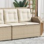 vidaXL Gartenbank Verstellbar mit Kissen Beige Poly Rattan vidaXL Gartenbank Verstellbar mit Kissen Beige Poly Rattan