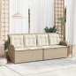 vidaXL Gartenbank Verstellbar mit Kissen Beige Poly Rattan vidaXL Gartenbank Verstellbar mit Kissen Beige Poly Rattan