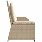 vidaXL Gartenbank Verstellbar mit Kissen Beige Poly Rattan vidaXL Gartenbank Verstellbar mit Kissen Beige Poly Rattan