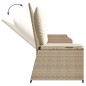 vidaXL Gartenbank Verstellbar mit Kissen Beige Poly Rattan vidaXL Gartenbank Verstellbar mit Kissen Beige Poly Rattan