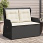 vidaXL Gartenbank Verstellbar mit Kissen Schwarz Poly Rattan vidaXL Gartenbank Verstellbar mit Kissen Schwarz Poly Rattan
