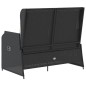 vidaXL Gartenbank Verstellbar mit Kissen Schwarz Poly Rattan vidaXL Gartenbank Verstellbar mit Kissen Schwarz Poly Rattan
