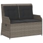vidaXL Gartenbank Verstellbar mit Kissen Grau Poly Rattan vidaXL Gartenbank Verstellbar mit Kissen Grau Poly Rattan