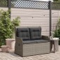 vidaXL Gartenbank Verstellbar mit Kissen Grau Poly Rattan vidaXL Gartenbank Verstellbar mit Kissen Grau Poly Rattan