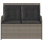 vidaXL Gartenbank Verstellbar mit Kissen Grau Poly Rattan vidaXL Gartenbank Verstellbar mit Kissen Grau Poly Rattan
