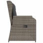 vidaXL Gartenbank Verstellbar mit Kissen Grau Poly Rattan vidaXL Gartenbank Verstellbar mit Kissen Grau Poly Rattan