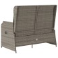 vidaXL Gartenbank Verstellbar mit Kissen Grau Poly Rattan vidaXL Gartenbank Verstellbar mit Kissen Grau Poly Rattan