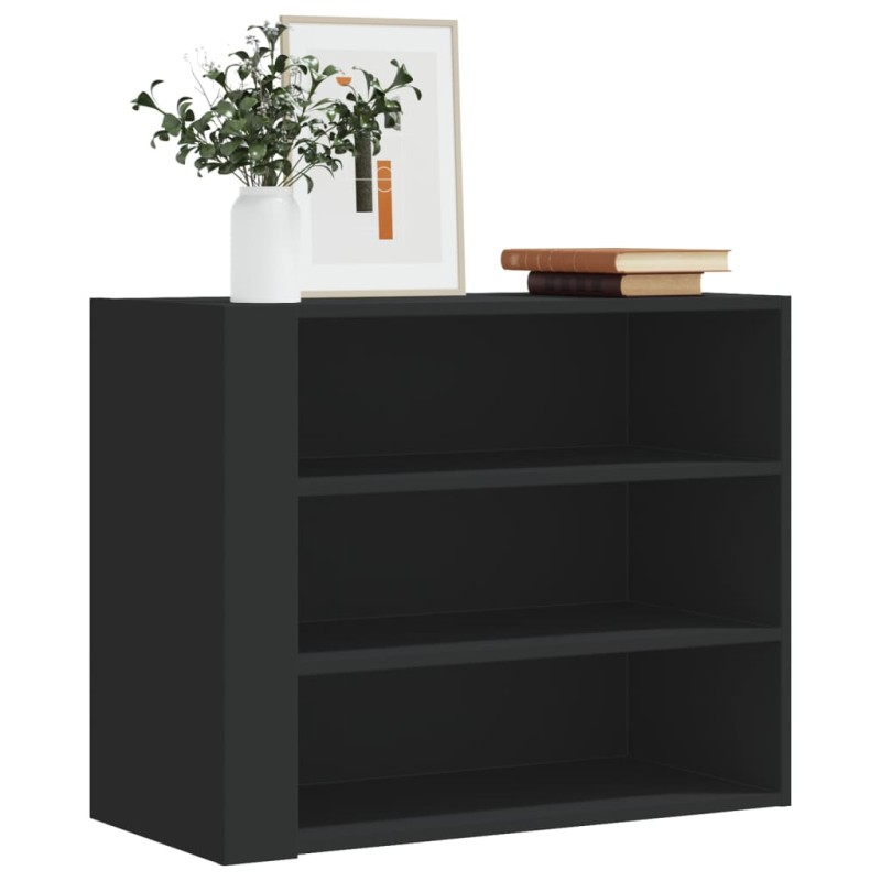vidaXL Wandregal Schwarz 75x35x60 cm Holzwerkstoff vidaXL Wandregal Schwarz 75x35x60 cm Holzwerkstoff