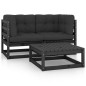 3-tlg. Garten-Lounge-Set mit Kissen Massivholz Kiefer 3-tlg. Garten-Lounge-Set mit Kissen Massivholz Kiefer