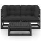 3-tlg. Garten-Lounge-Set mit Kissen Massivholz Kiefer 3-tlg. Garten-Lounge-Set mit Kissen Massivholz Kiefer