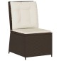 vidaXL Gartensessel mit Liegefunktion und Kissen Braun Poly Rattan vidaXL Gartensessel mit Liegefunktion und Kissen Braun Poly Rattan