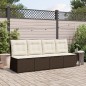 vidaXL Gartensessel mit Liegefunktion und Kissen Braun Poly Rattan vidaXL Gartensessel mit Liegefunktion und Kissen Braun Poly Rattan