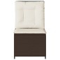 vidaXL Gartensessel mit Liegefunktion und Kissen Braun Poly Rattan vidaXL Gartensessel mit Liegefunktion und Kissen Braun Poly Rattan