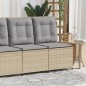vidaXL Gartensessel mit Liegefunktion und Kissen Beige Poly Rattan vidaXL Gartensessel mit Liegefunktion und Kissen Beige Poly Rattan