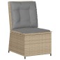vidaXL Gartensessel mit Liegefunktion und Kissen Beige Poly Rattan vidaXL Gartensessel mit Liegefunktion und Kissen Beige Poly Rattan
