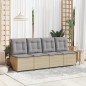 vidaXL Gartensessel mit Liegefunktion und Kissen Beige Poly Rattan vidaXL Gartensessel mit Liegefunktion und Kissen Beige Poly Rattan