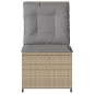 vidaXL Gartensessel mit Liegefunktion und Kissen Beige Poly Rattan vidaXL Gartensessel mit Liegefunktion und Kissen Beige Poly Rattan