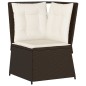 vidaXL Garten-Ecksofa mit Kissen Braun Poly Rattan vidaXL Garten-Ecksofa mit Kissen Braun Poly Rattan