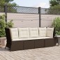 vidaXL Garten-Ecksofa mit Kissen Braun Poly Rattan vidaXL Garten-Ecksofa mit Kissen Braun Poly Rattan