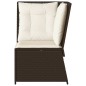 vidaXL Garten-Ecksofa mit Kissen Braun Poly Rattan vidaXL Garten-Ecksofa mit Kissen Braun Poly Rattan