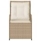vidaXL Gartensessel mit Kissen 2 Stk. Verstellbar Beige Poly Rattan vidaXL Gartensessel mit Kissen 2 Stk. Verstellbar Beige Poly Rattan