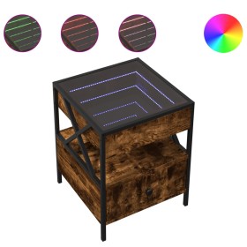 vidaXL Couchtisch mit Infinity-LED Räuchereiche 40x40x51 cm