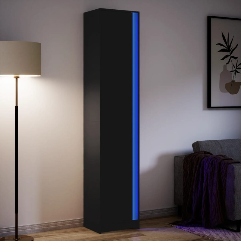 vidaXL Highboard mit LED-Beleuchtung Schwarz 41,5x32,5x200 cm vidaXL Highboard mit LED-Beleuchtung Schwarz 41,5x32,5x200 cm