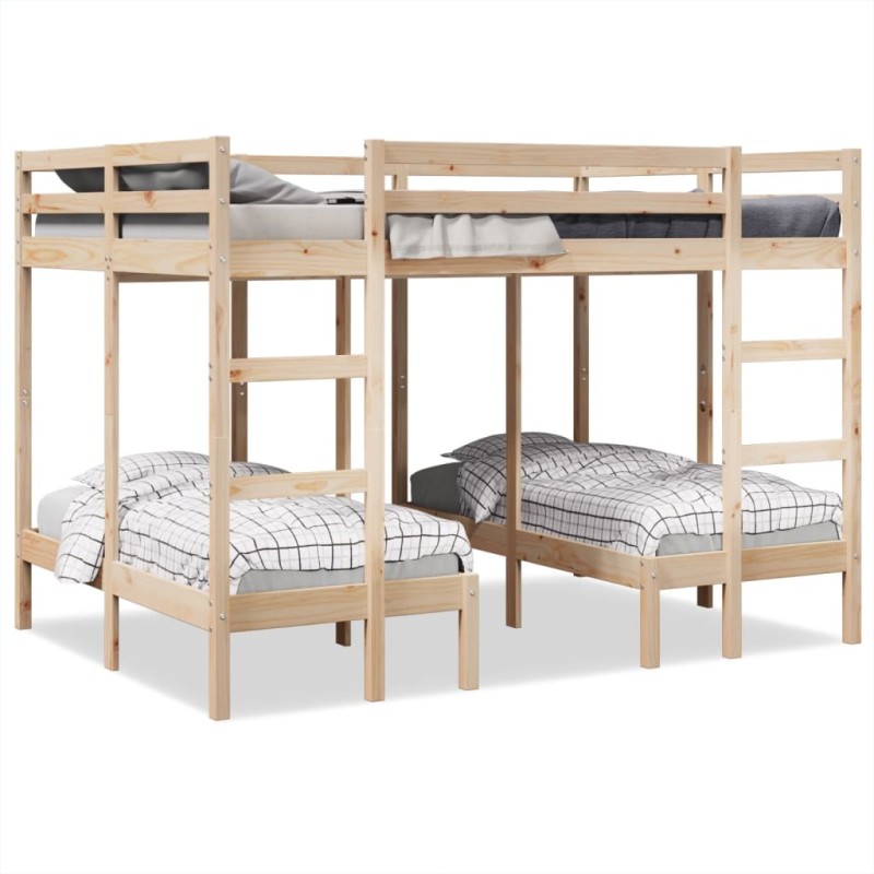 vidaXL Dreifach-Etagenbett 140x200/70x140 cm Massivholz Kiefer vidaXL Dreifach-Etagenbett 140x200/70x140 cm Massivholz Kiefer