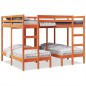 vidaXL Dreifach-Etagenbett Braun 140x200/70x140 cm Massivholz Kiefer vidaXL Dreifach-Etagenbett Braun 140x200/70x140 cm Massivholz Kiefer