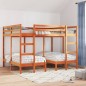 vidaXL Dreifach-Etagenbett Braun 140x200/70x140 cm Massivholz Kiefer vidaXL Dreifach-Etagenbett Braun 140x200/70x140 cm Massivholz Kiefer